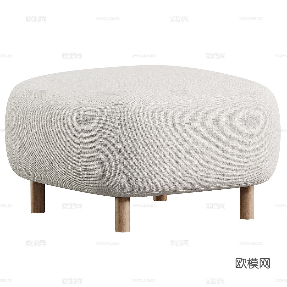 现代意式 Bucle 布艺沙发凳3d模型下载（渲染图2）