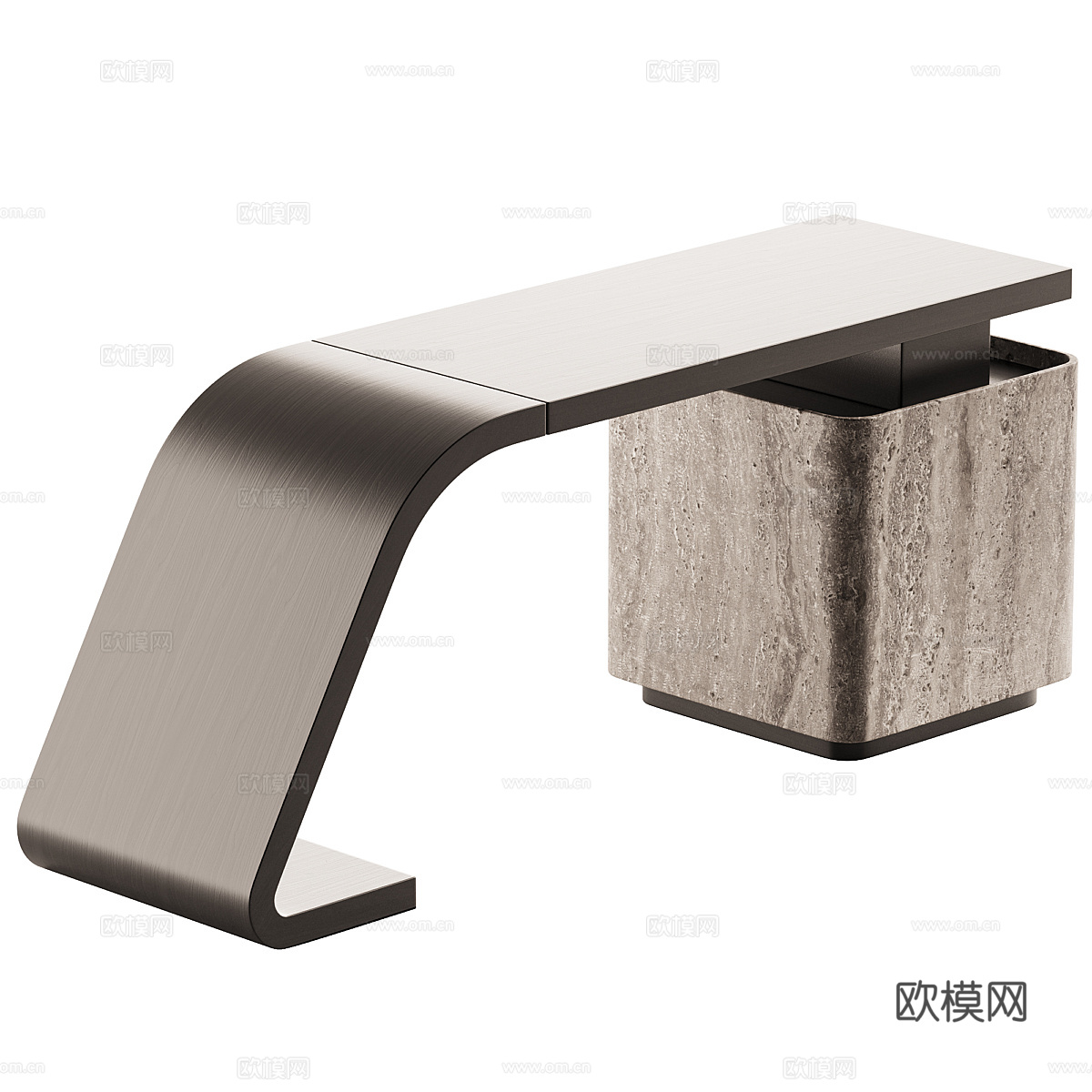 现代意式书桌椅 办公桌椅3d模型下载（渲染图5）