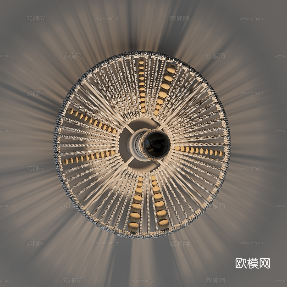 新中式侘寂 EDL POLI 藤编装饰壁灯3d模型下载（渲染图6）