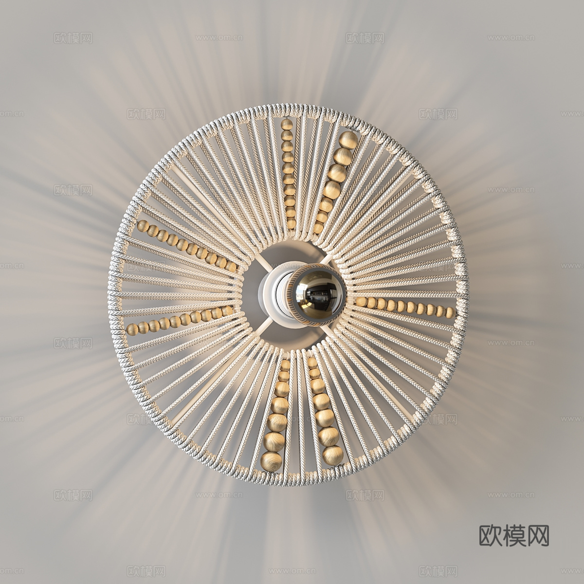 新中式侘寂 EDL POLI 藤编装饰壁灯3d模型下载（渲染图4）