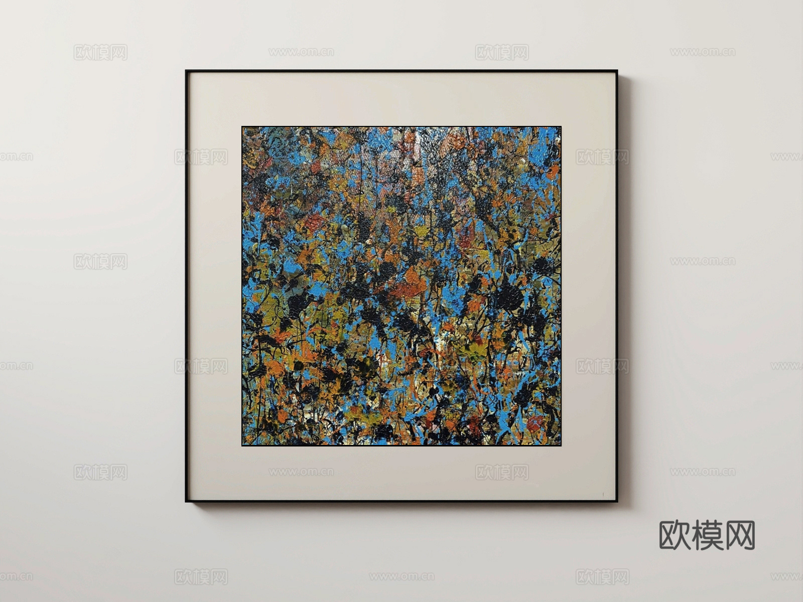 现代抽象画 色彩画su模型