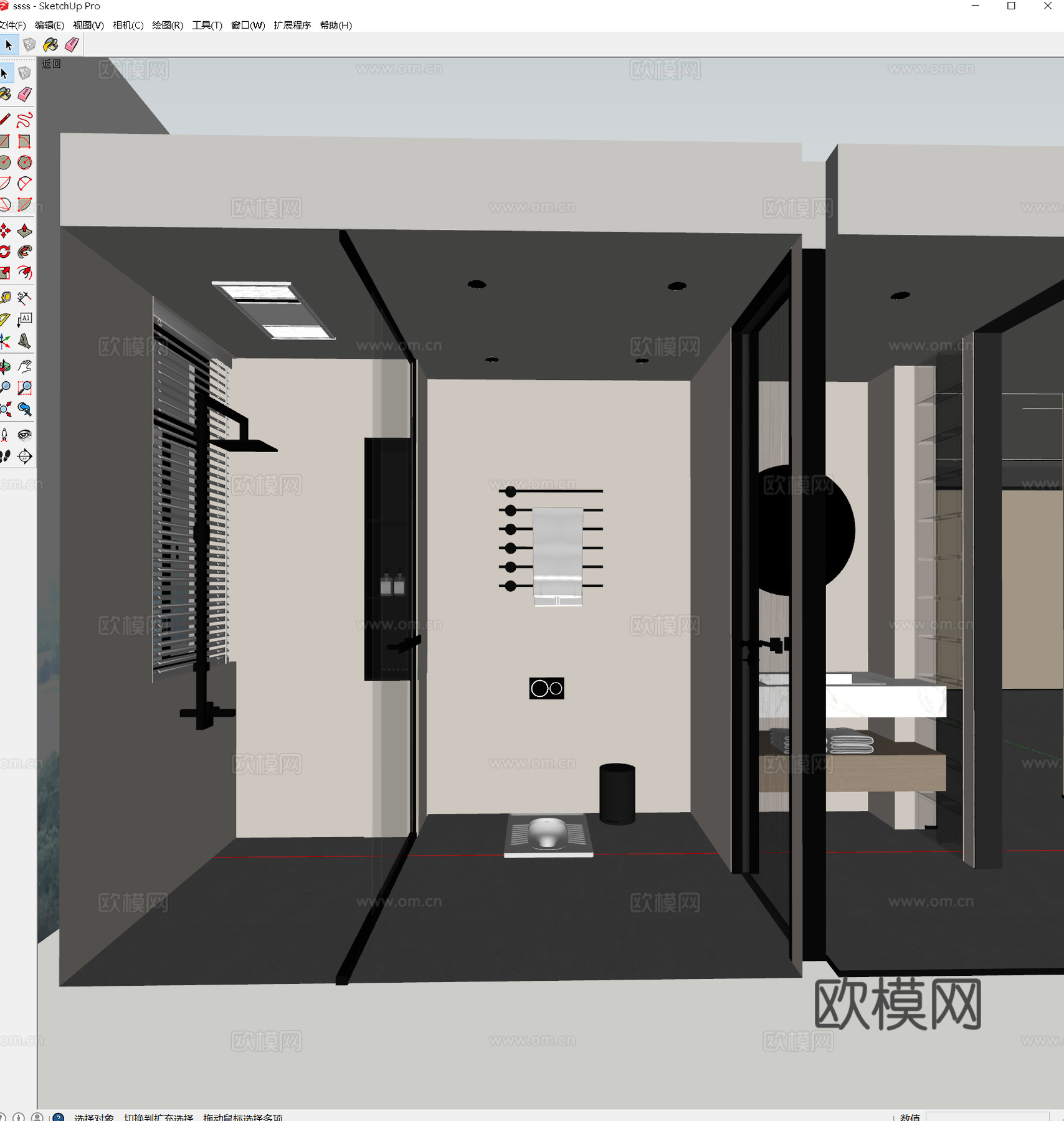 现代简约卫生间 现代卫生间浴室柜 现代奶油卫生间 现代极简卫su模型