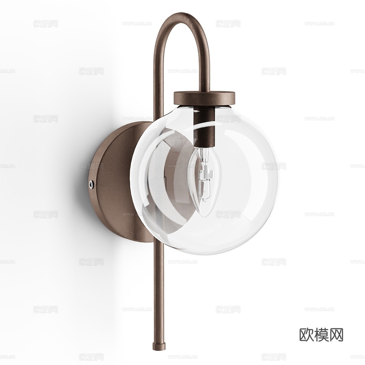 克莱蒙特玻璃球壁灯3d模型