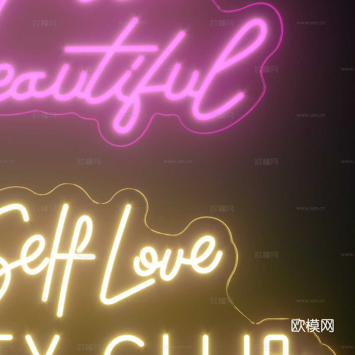霓虹灯3d模型下载（渲染图3）