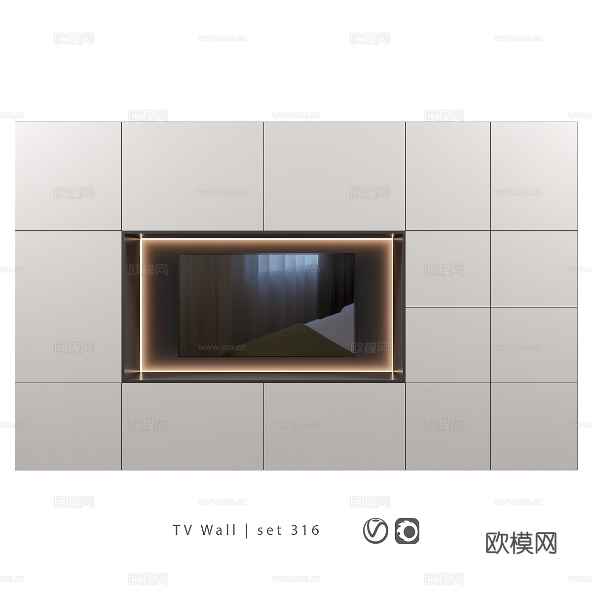 电视墙套装 电视墙 整墙电视柜3d模型下载