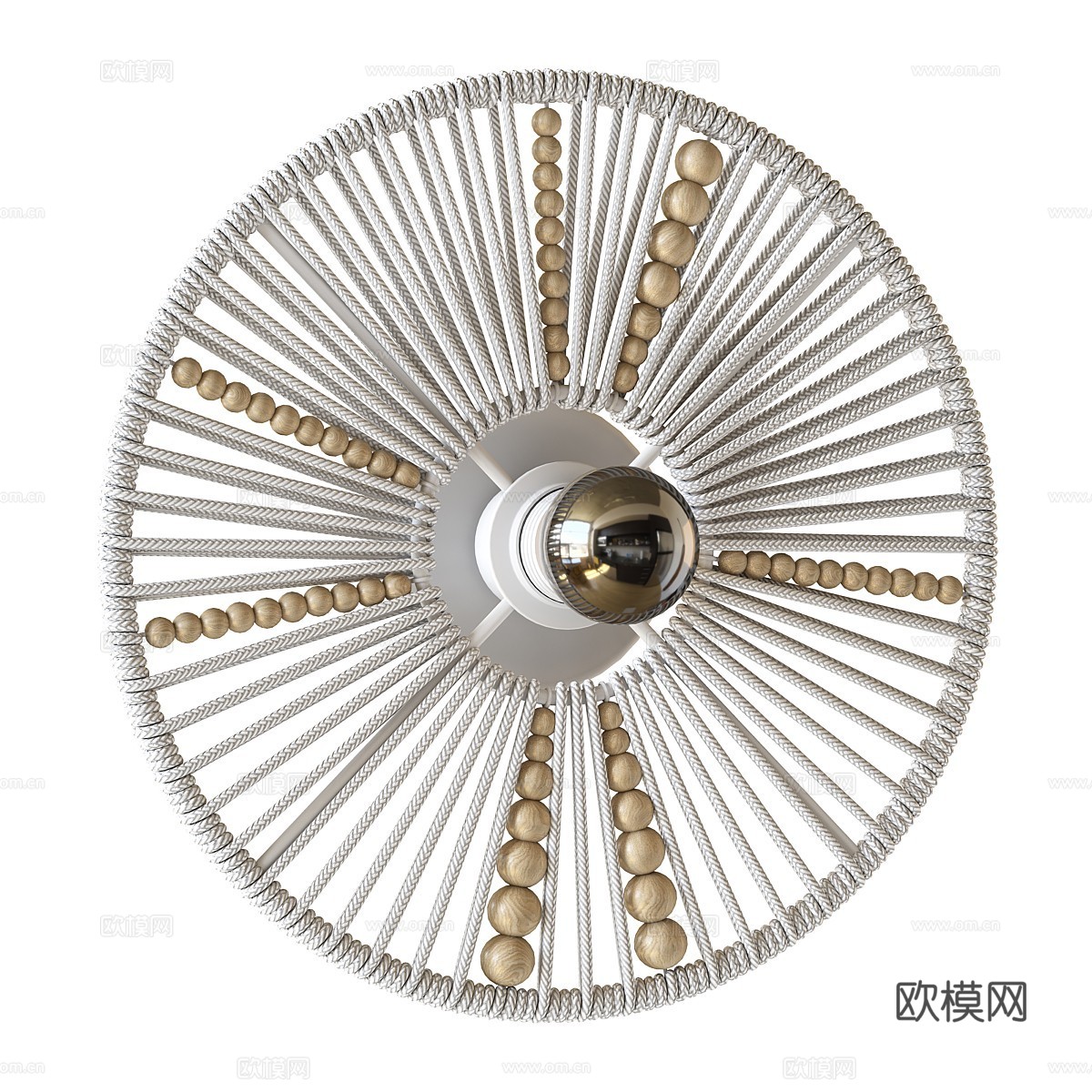 新中式侘寂 EDL POLI 藤编装饰壁灯3d模型下载（渲染图1）