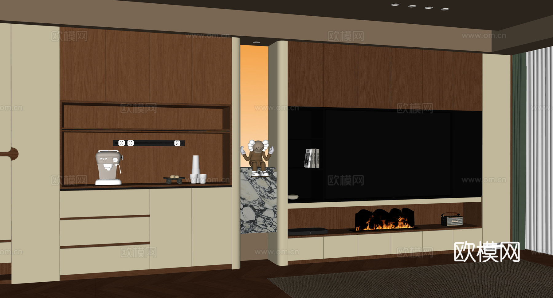 现代电视柜 酒柜 鞋柜su模型