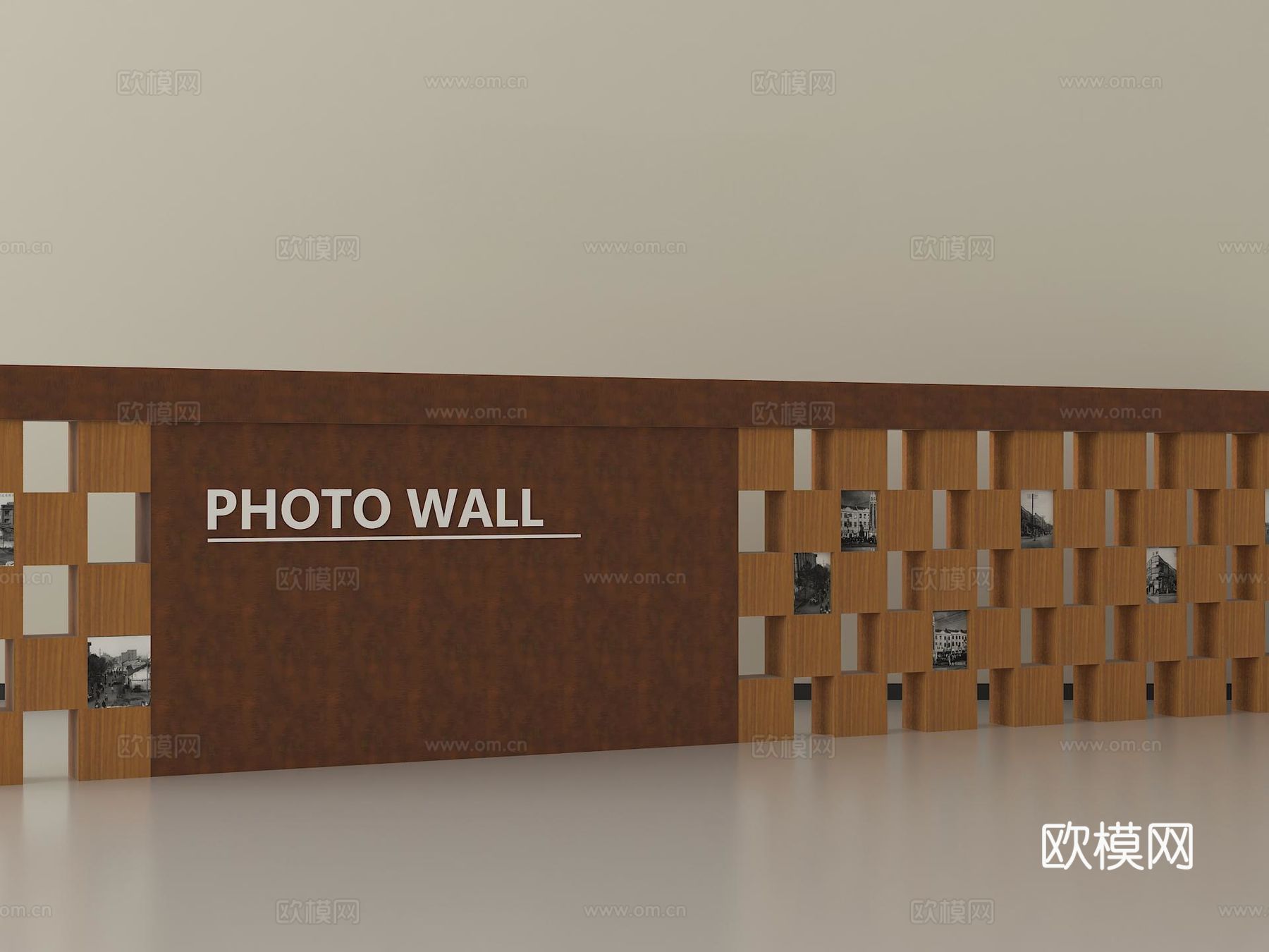 现代砖墙 围墙su模型