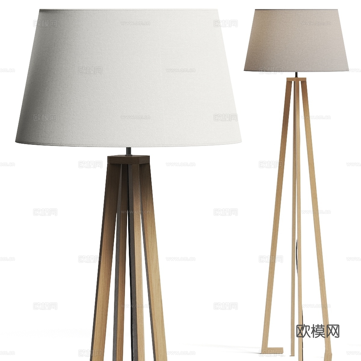 La Redoute 自然木质落地灯3d模型