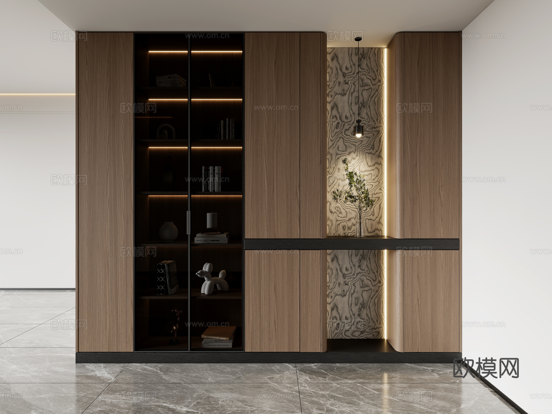 现代意式玄关装饰柜 玄关柜 装饰柜3d模型下载