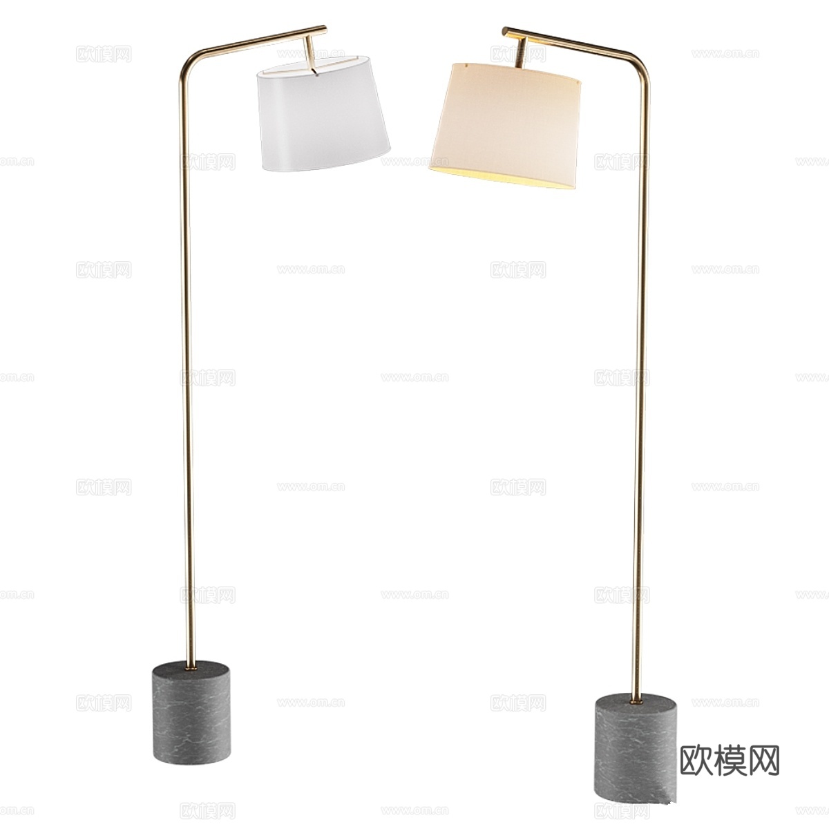 北欧风格布艺灯罩落地灯A款3d模型下载
