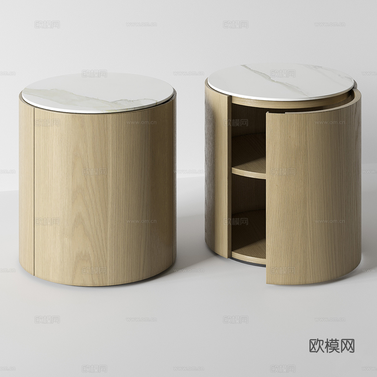 现代意式 Lema 圆形床头柜3d模型下载（渲染图3）