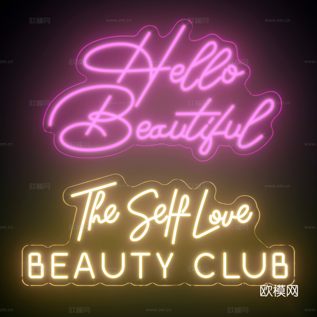 霓虹灯3d模型下载（渲染图1）