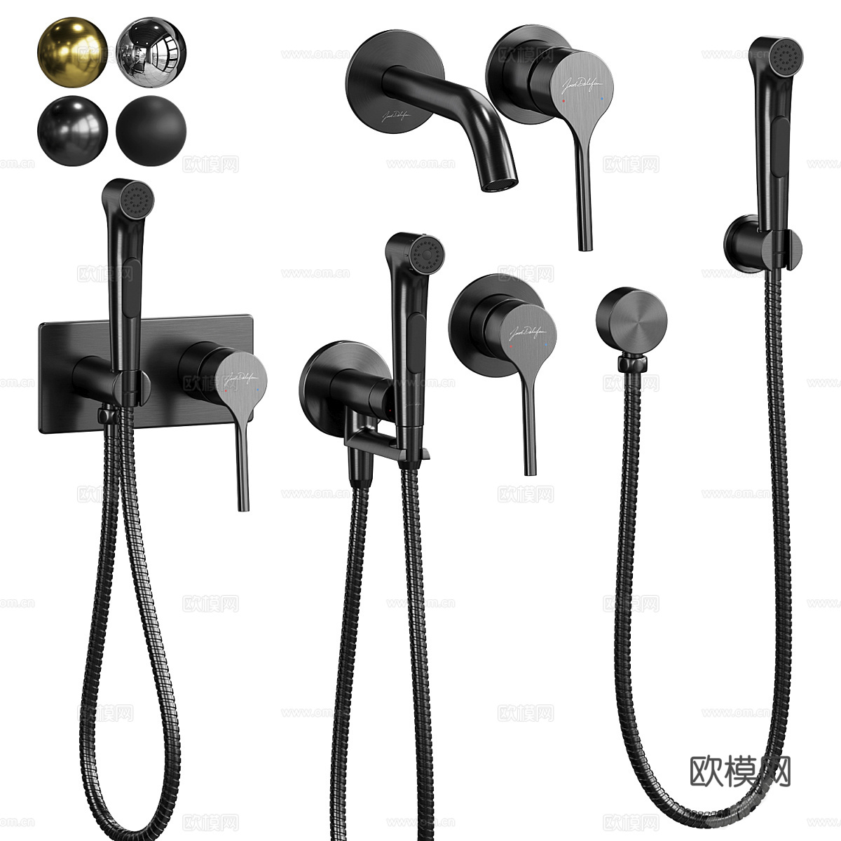 现代 Jacob Delafon Elate 水龙头3d模型下载（渲染图1）