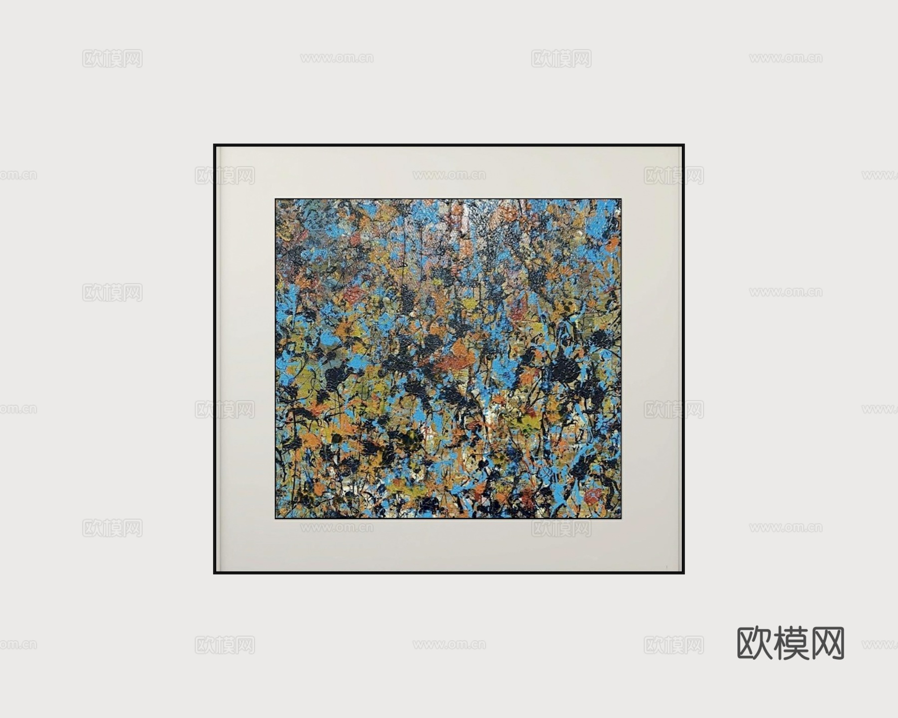 现代抽象画 色彩画su模型