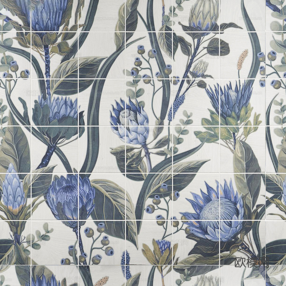 现代北欧瓷砖 花砖 马赛克瓷砖3d模型下载