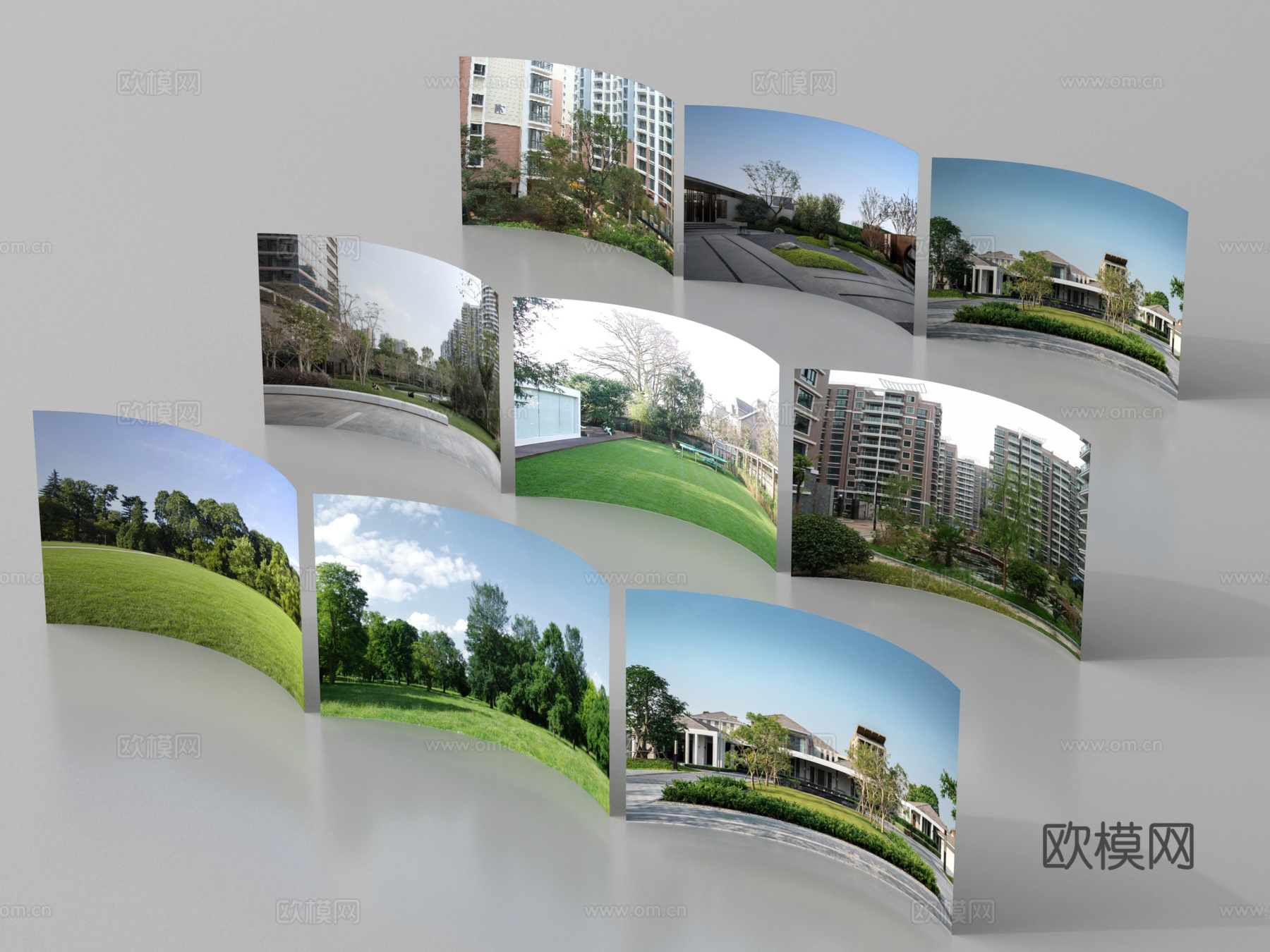 现代其他材质 环绕背景 户外外景 城市背景su模型