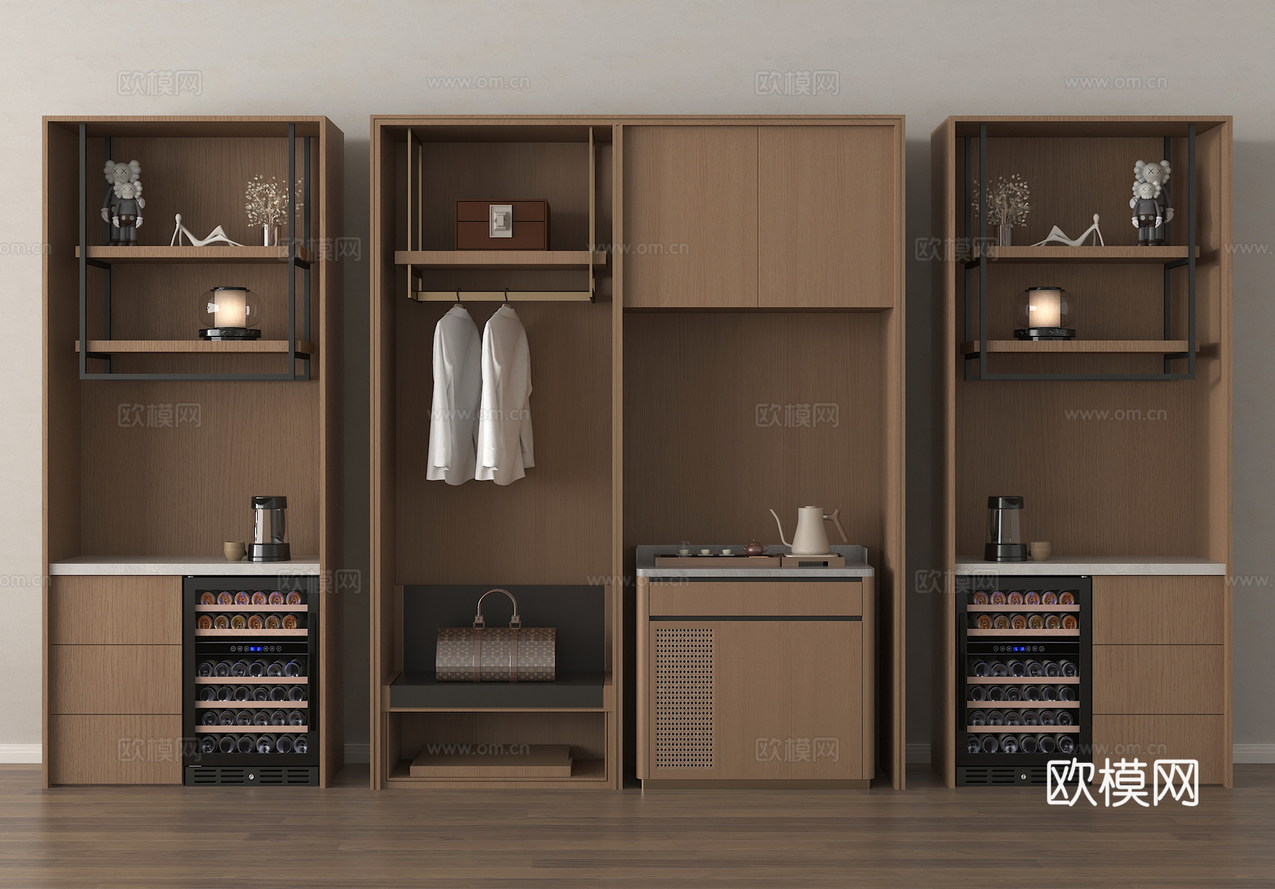 现代酒店客房柜 衣柜 成品衣柜su模型