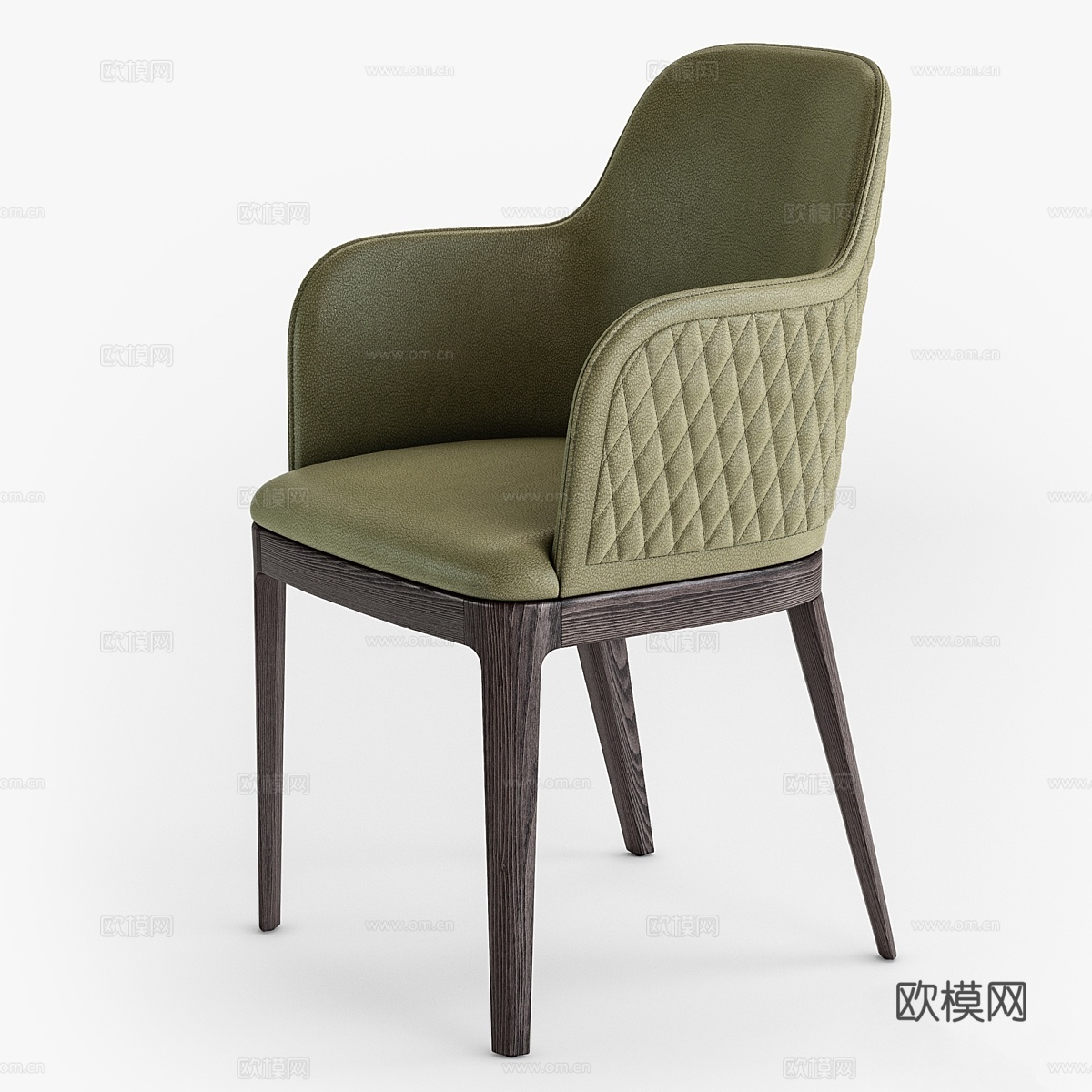 玛戈绗缝木艺扶手椅3d模型下载