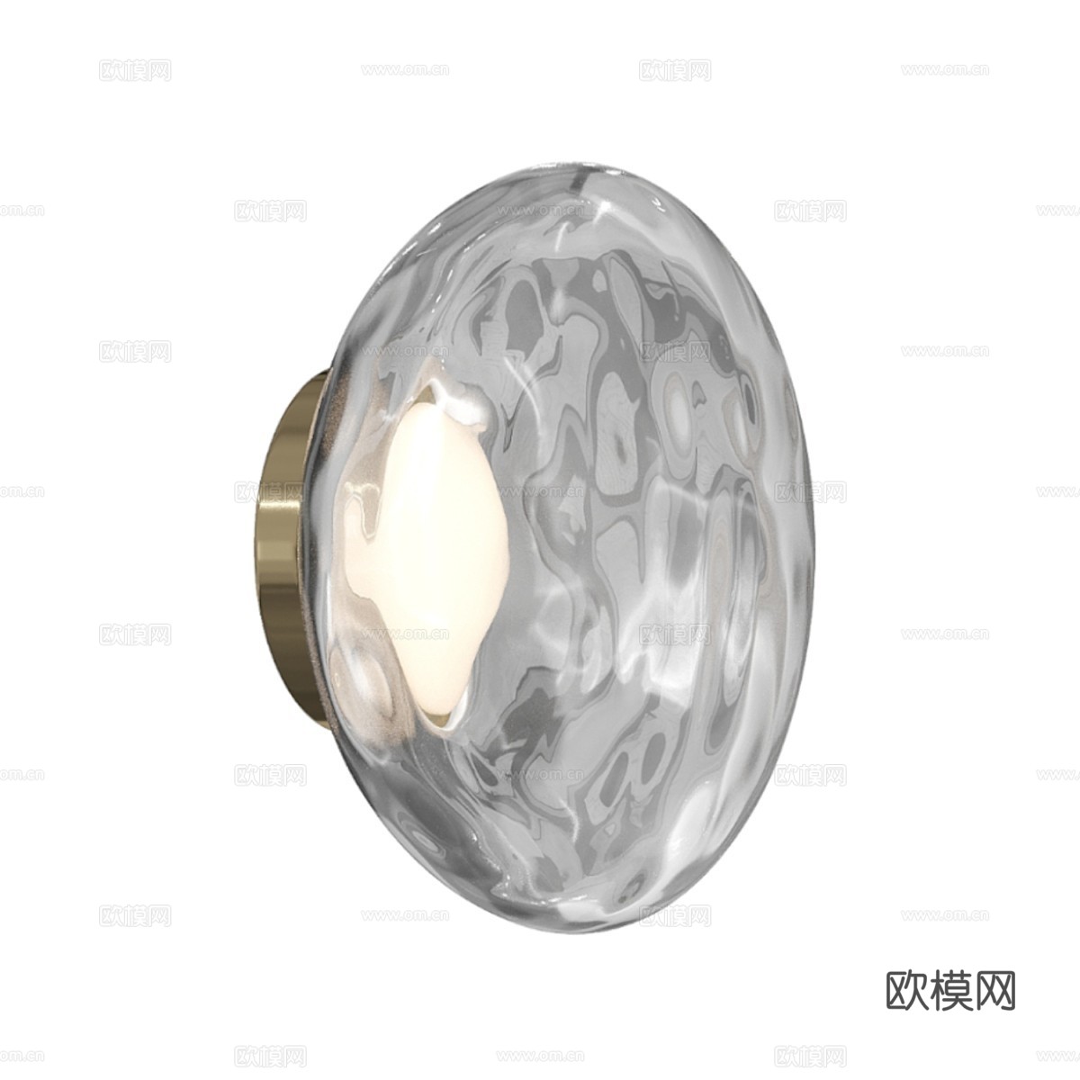 现代轻奢玻璃壁灯3d模型下载（渲染图2）