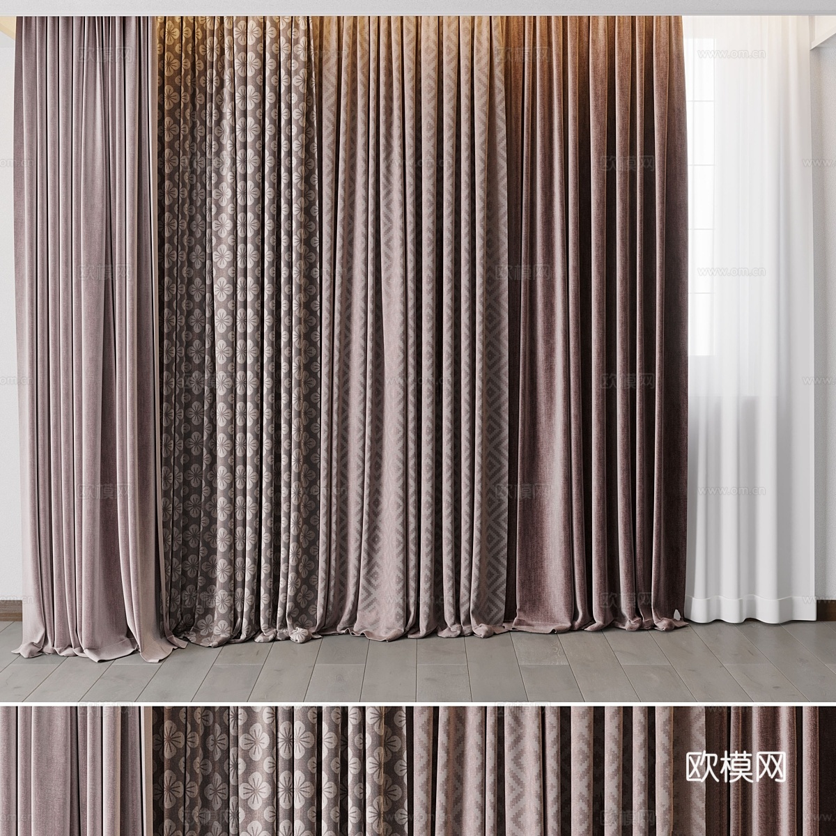 哈迪窗帘393d模型下载