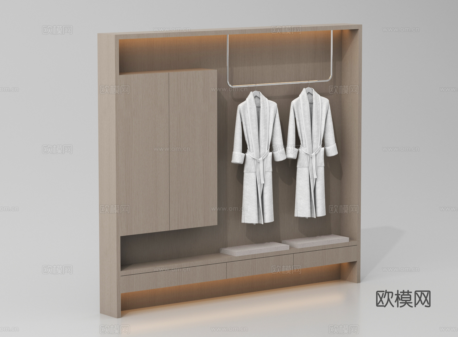 现代酒店衣柜 成品衣柜su模型