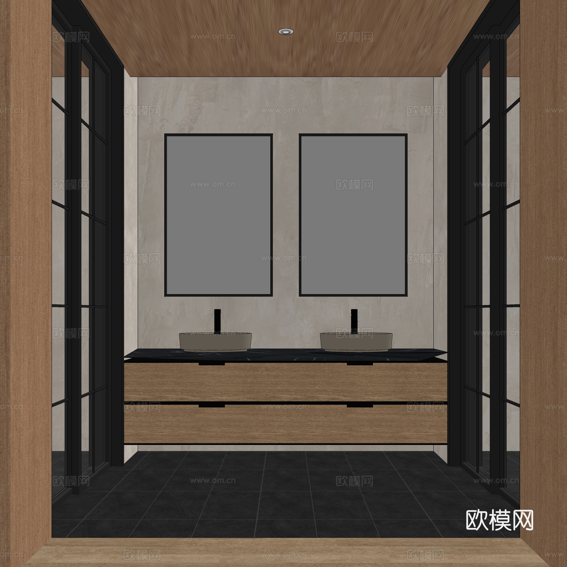 中古酒店卫生间su模型