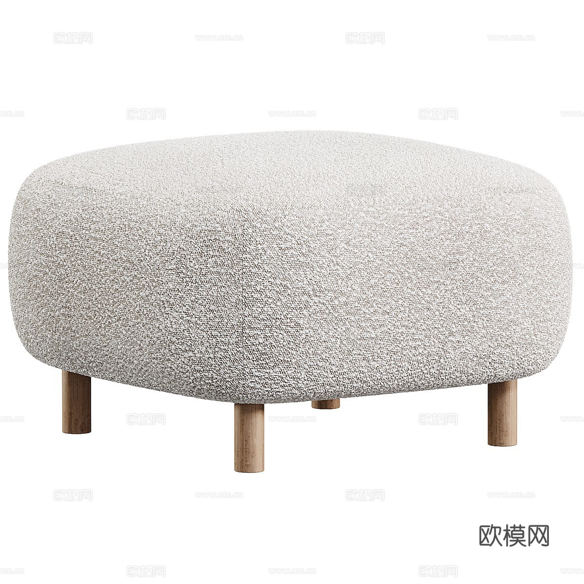 现代意式 Bucle 布艺沙发凳3d模型下载（渲染图4）