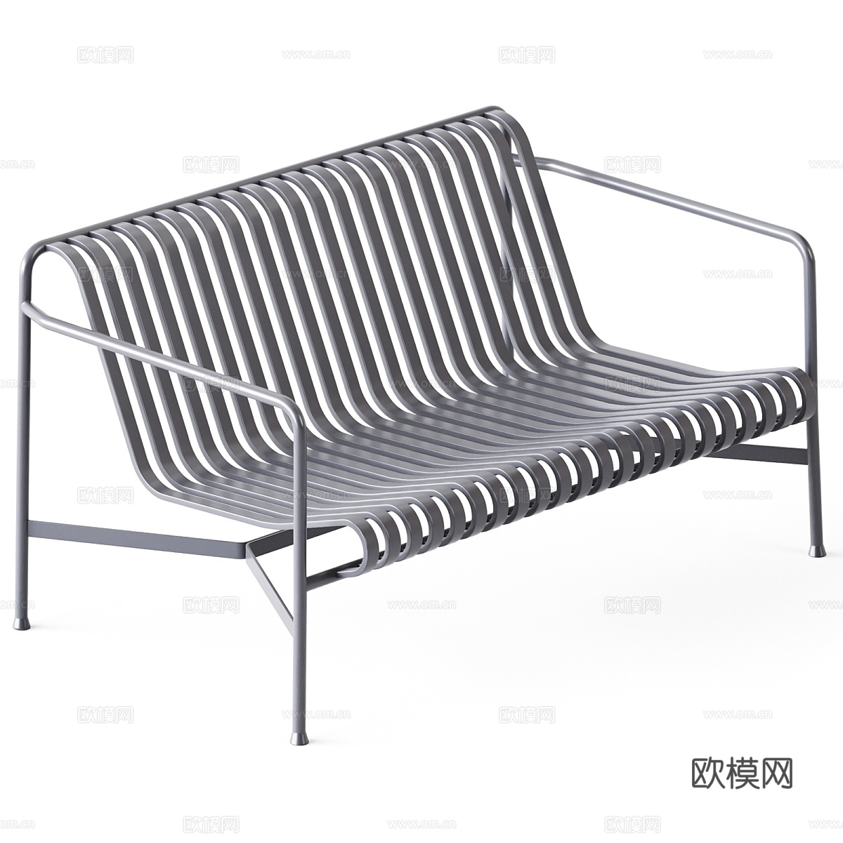 Hay品牌帕利塞德休闲沙发橄榄绿款3d模型下载