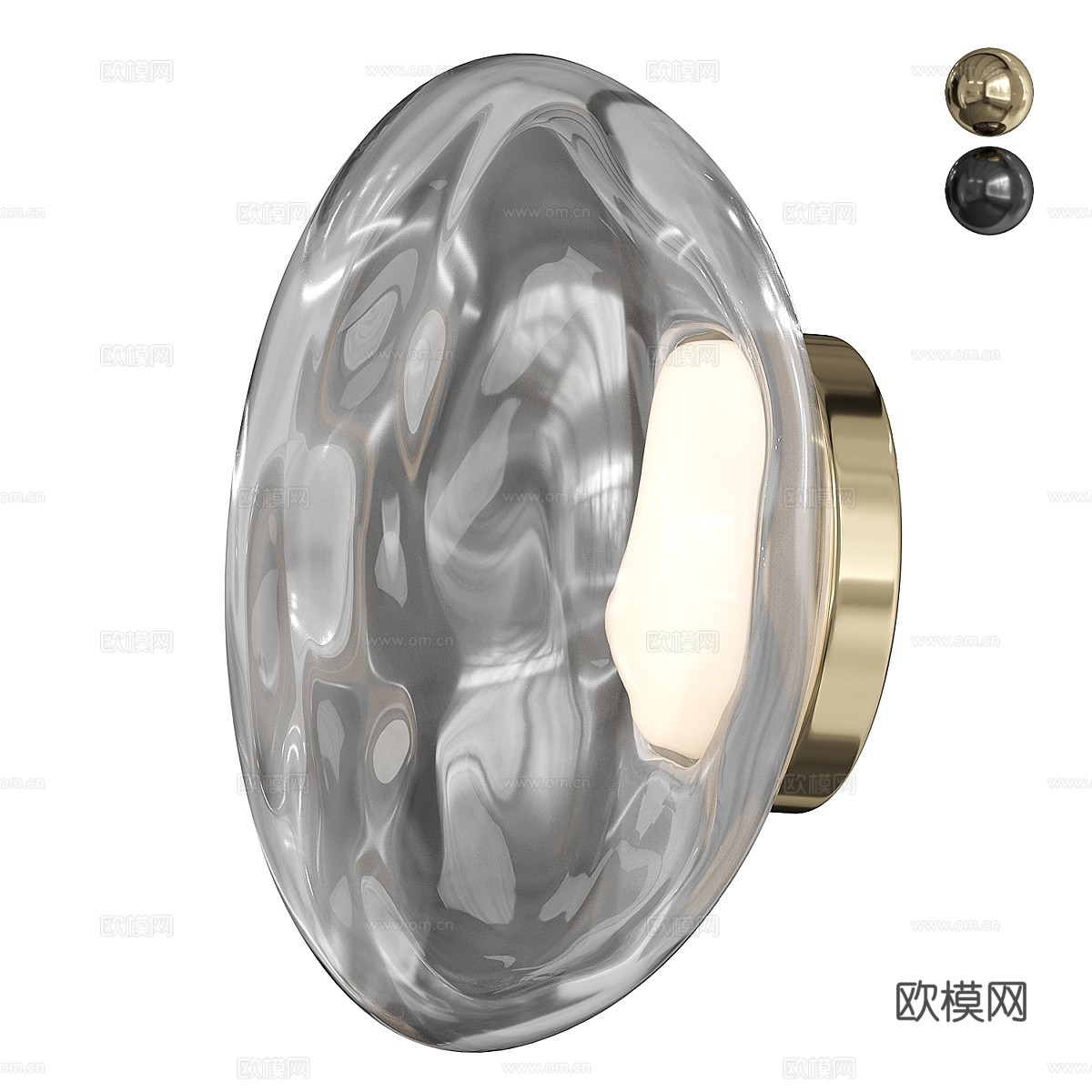 现代轻奢玻璃壁灯3d模型下载（渲染图4）