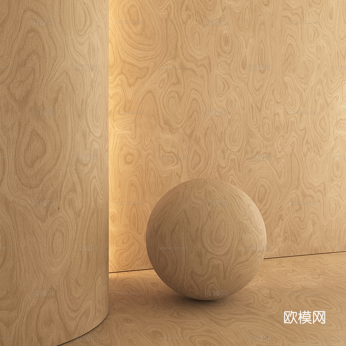 现代胶合板 软木 木纹 木饰面材质3d模型