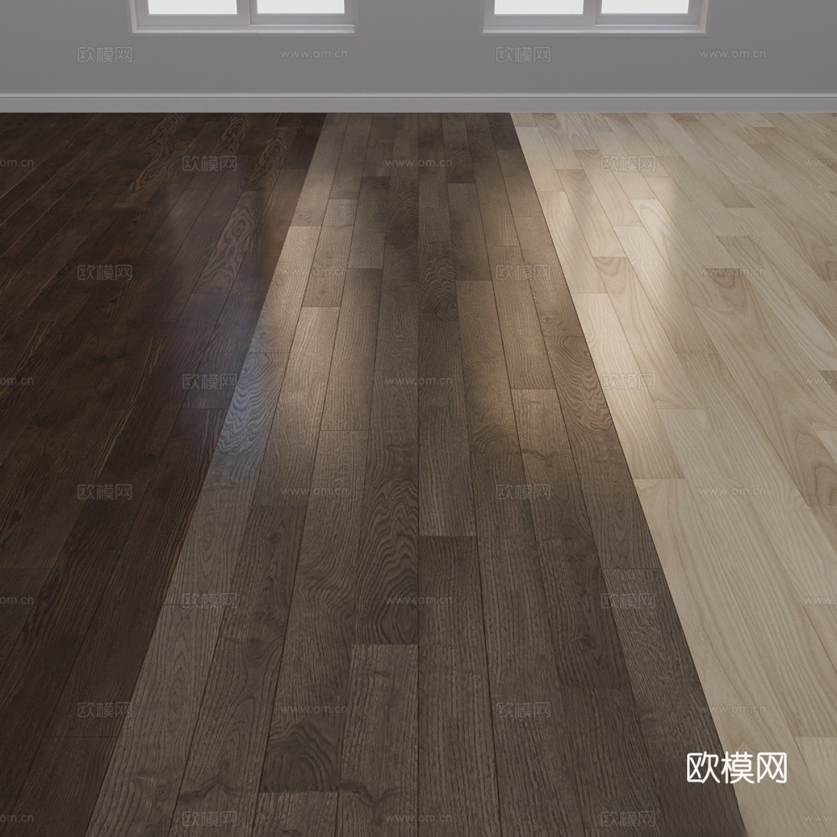 Parquet工程板橡木三色拼花木地板3d模型下载