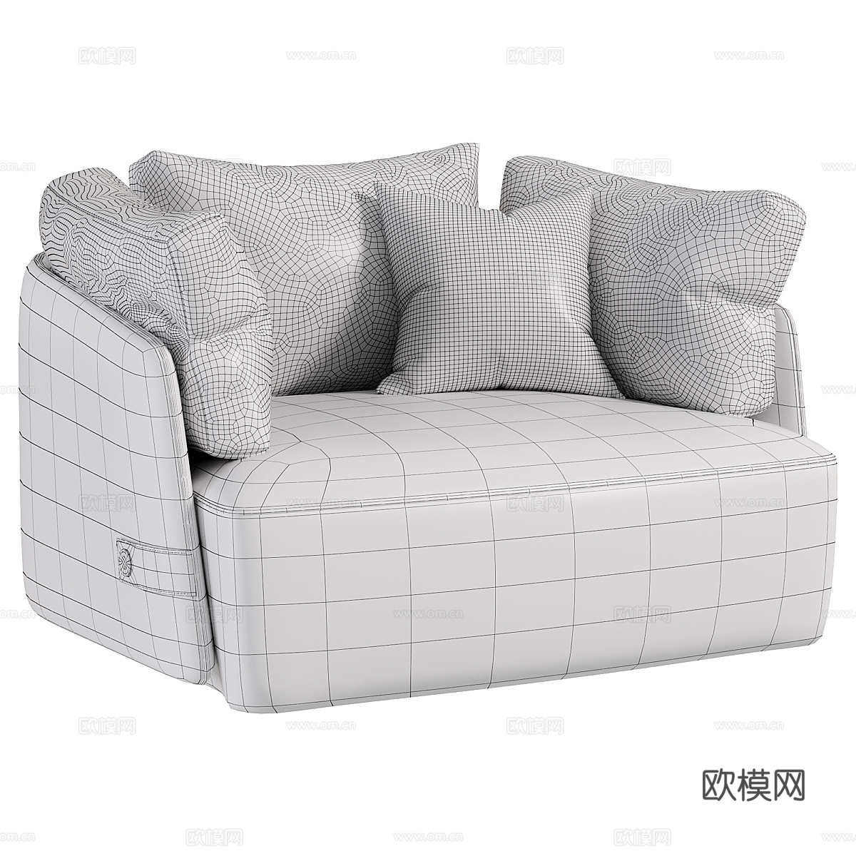 现代意式 Veronica 布艺沙发椅3d模型下载（渲染图4）