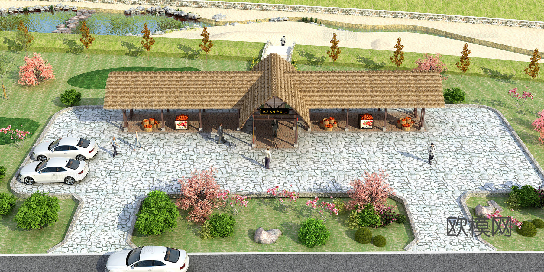 乡村售卖亭3d模型下载（渲染图3）