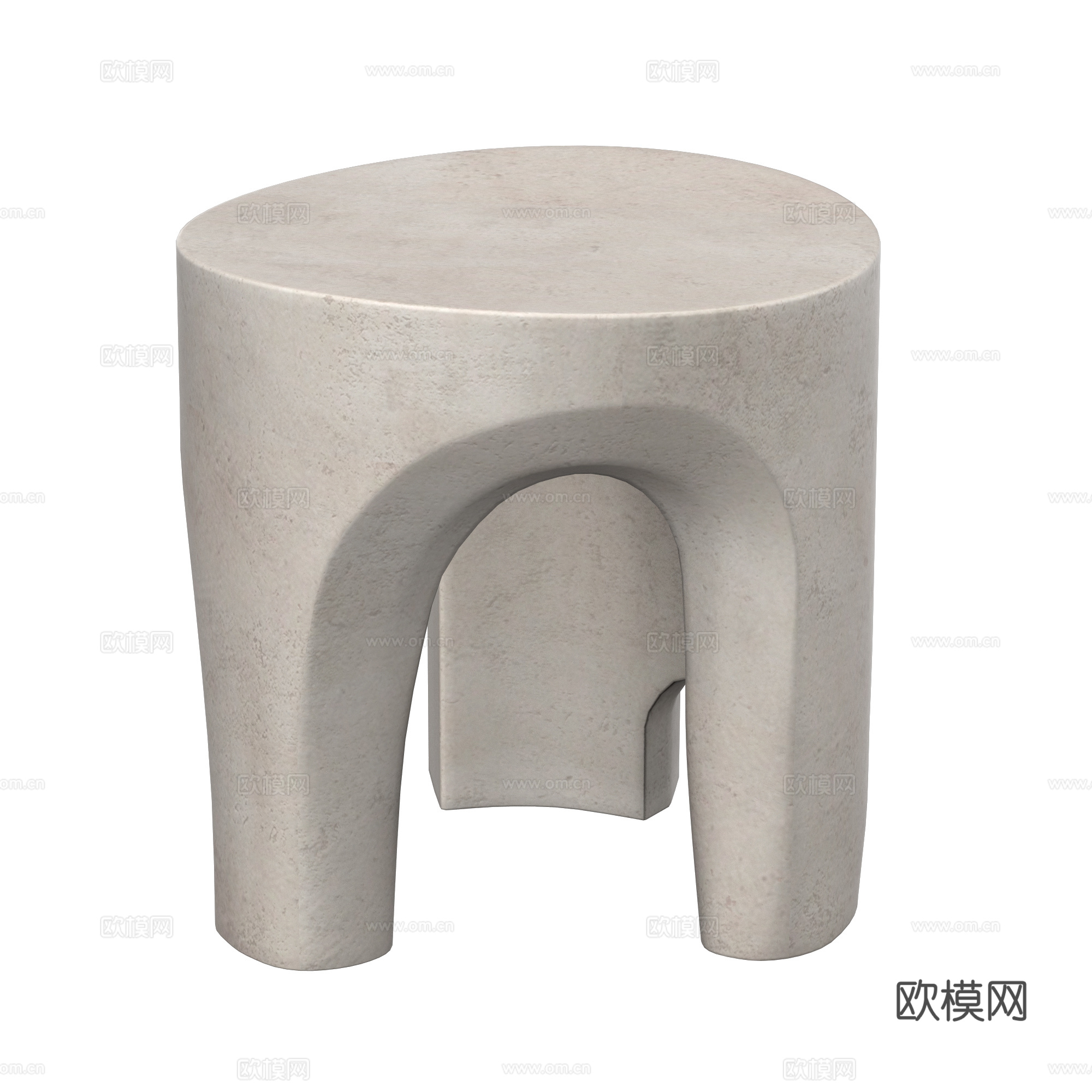 现代侘寂 Flinders 石凳3d模型
