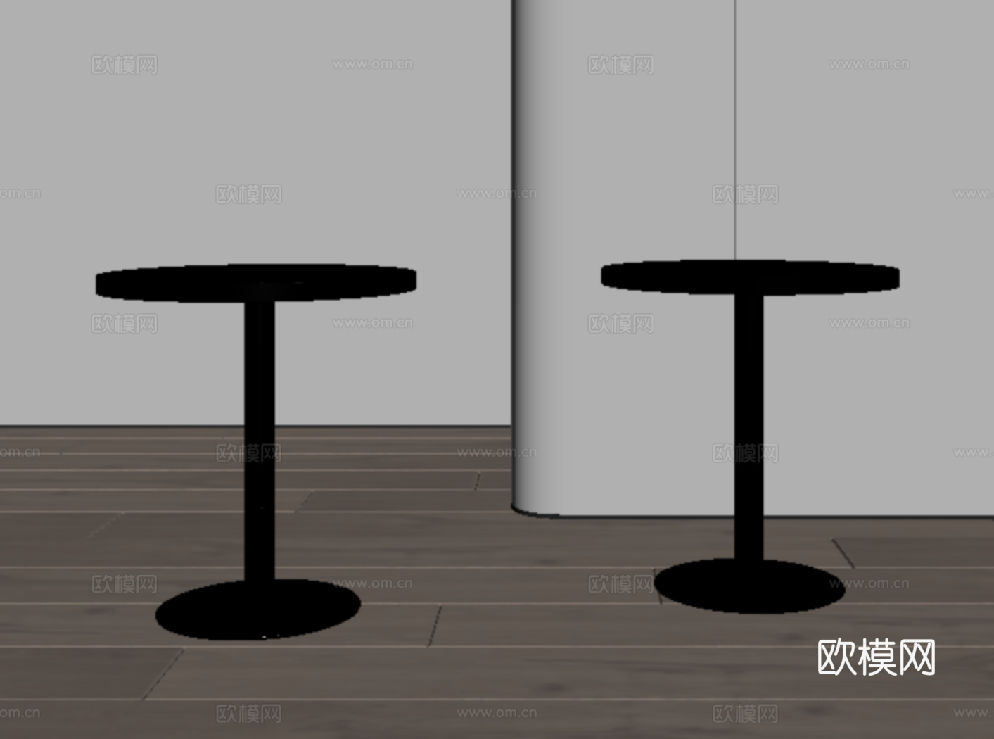 现代圆几 边几 金属su模型