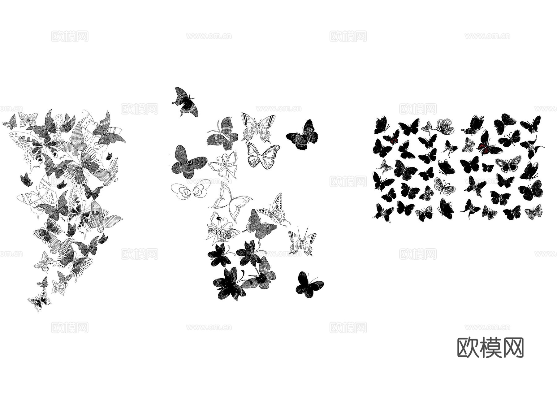 蝴蝶生物图库cad施工图