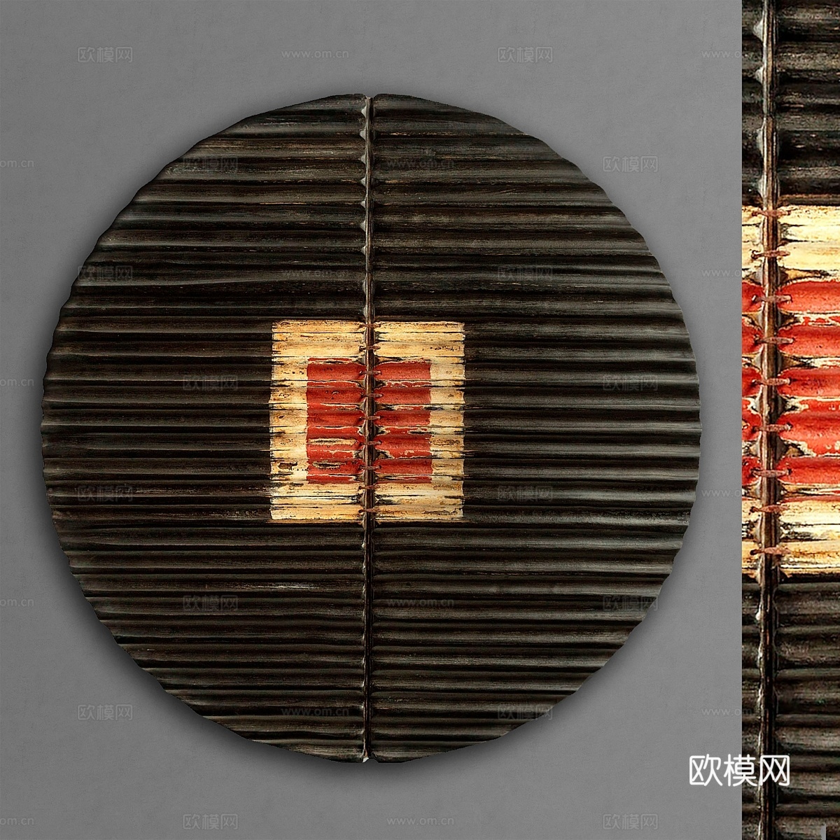 意式木质面板 挂饰3d模型下载