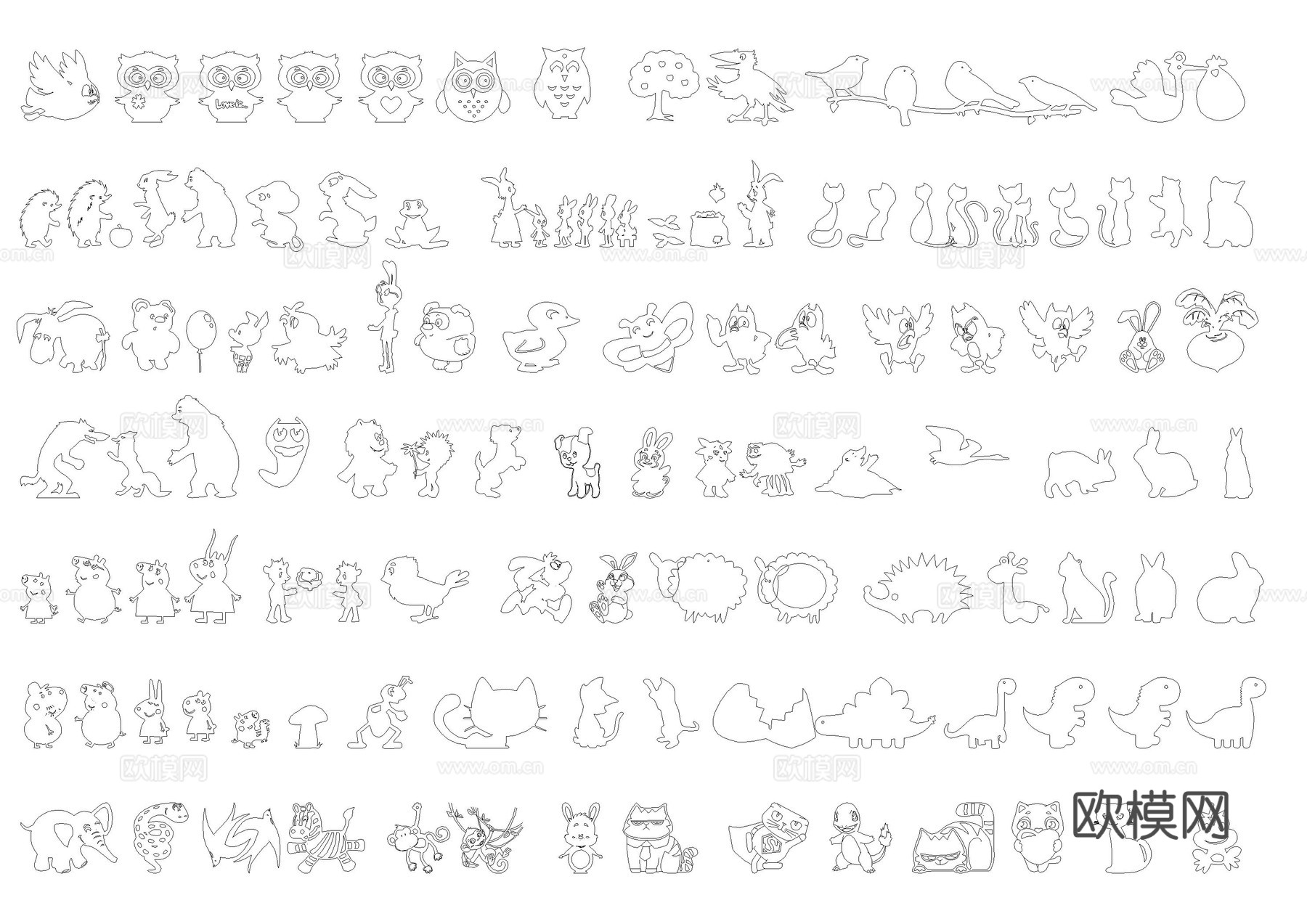 牛马动物图库cad施工图