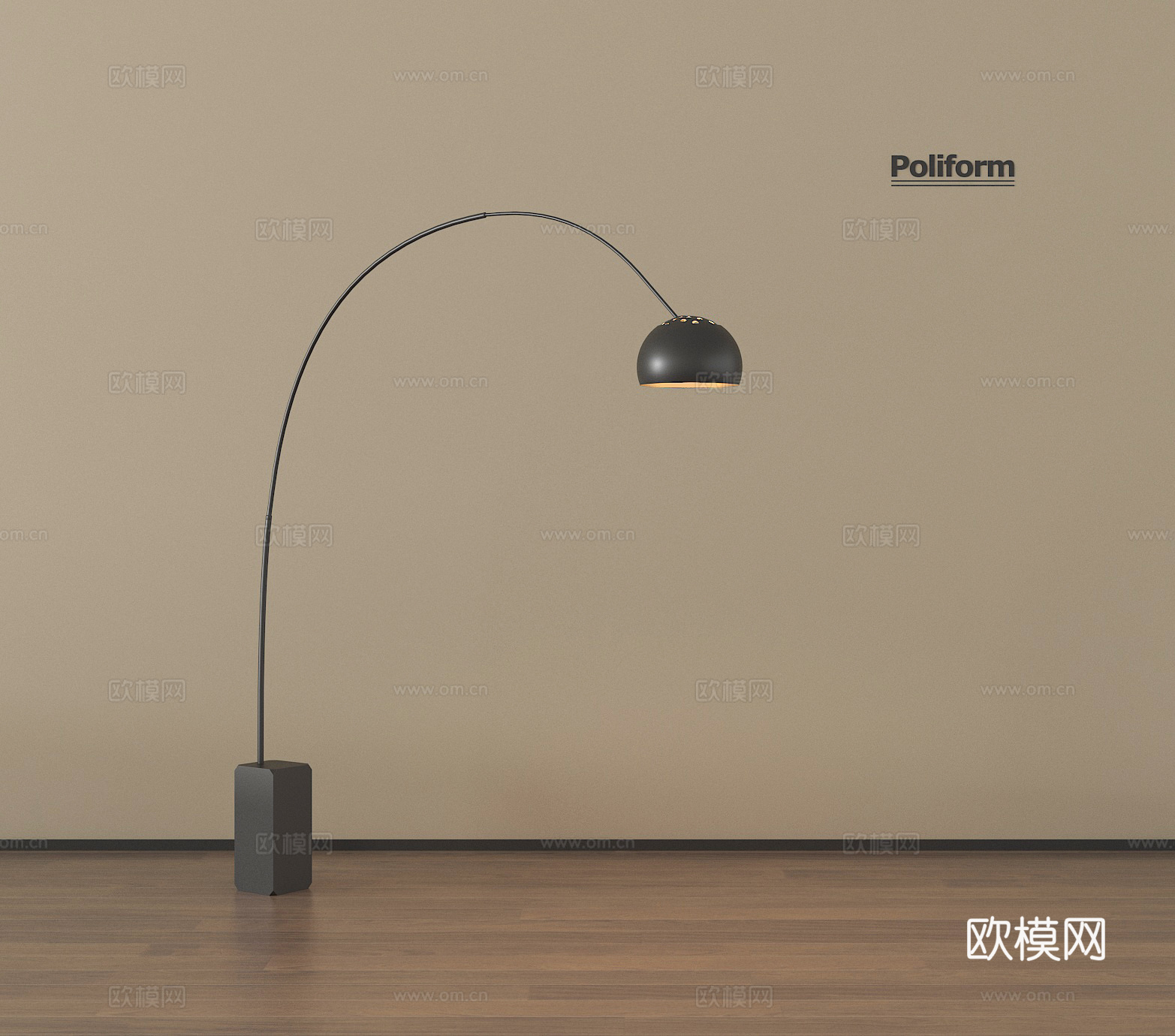 现代极简落地灯 金属落地灯 钓鱼灯 落地灯su模型