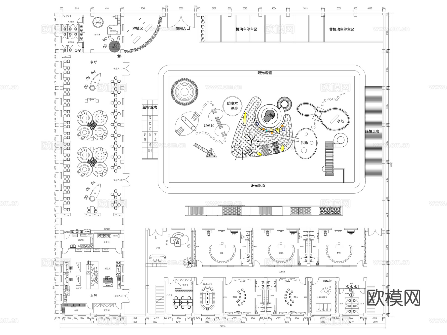 20套培训中心CAD平面图cad施工图