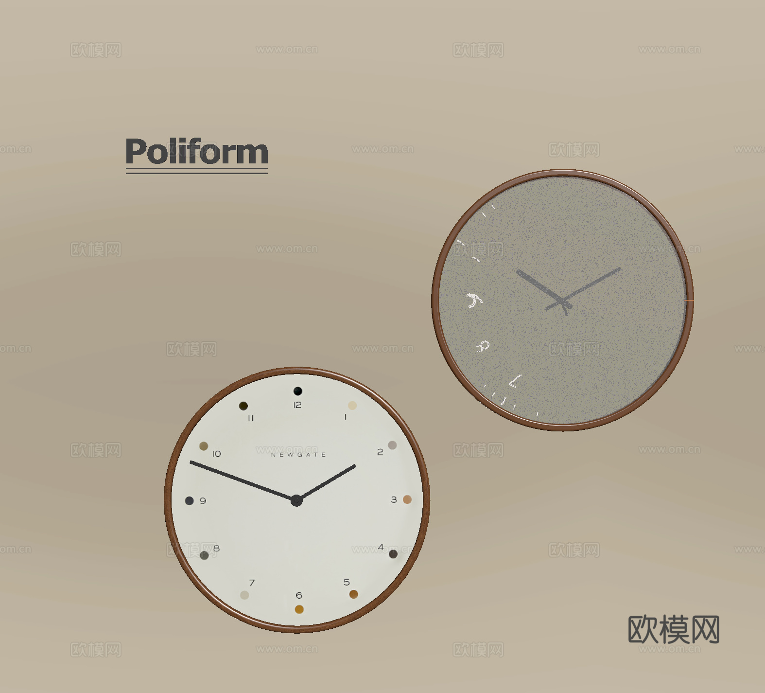 现代简约钟表 挂钟 时钟su模型