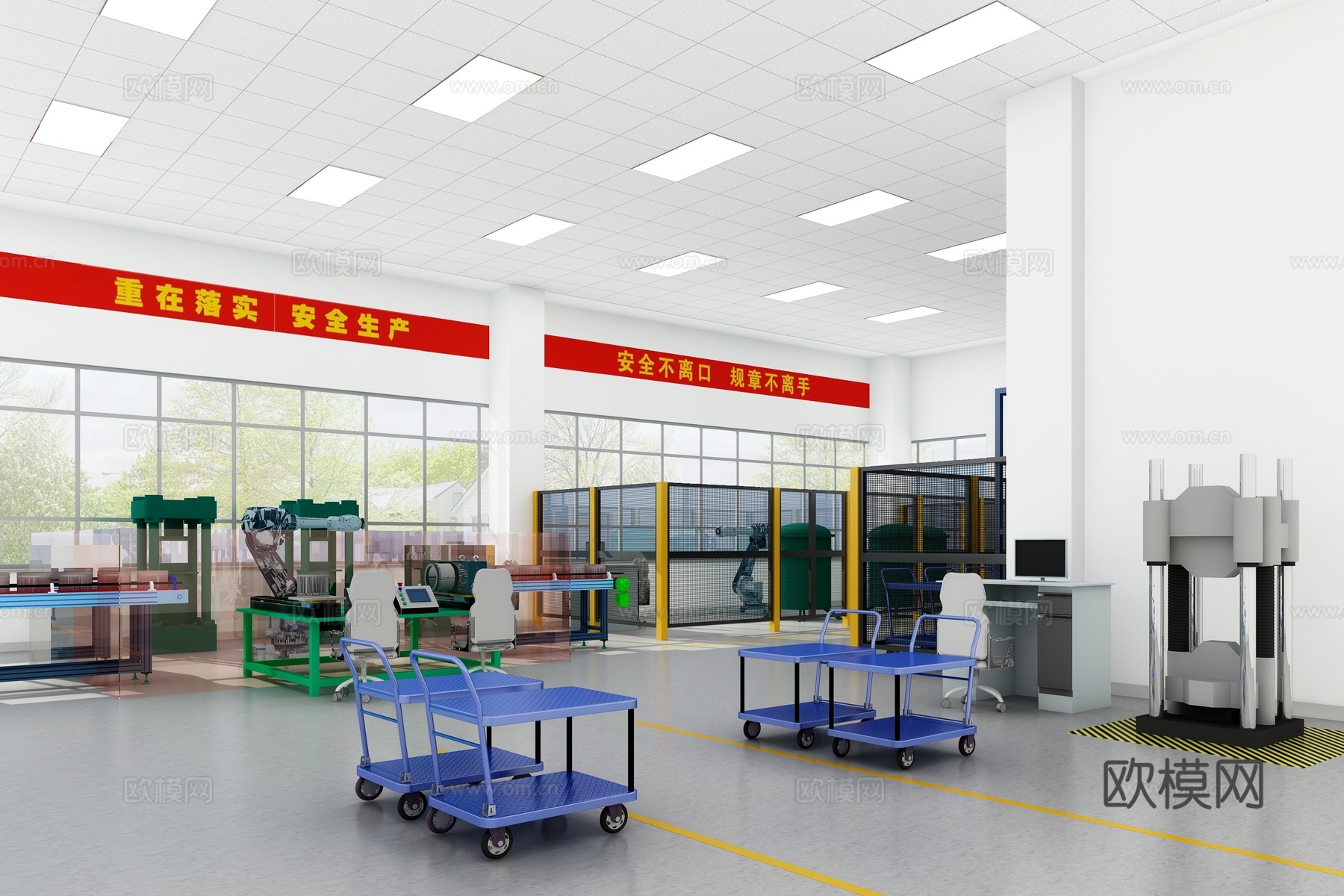 工厂车间3d模型下载