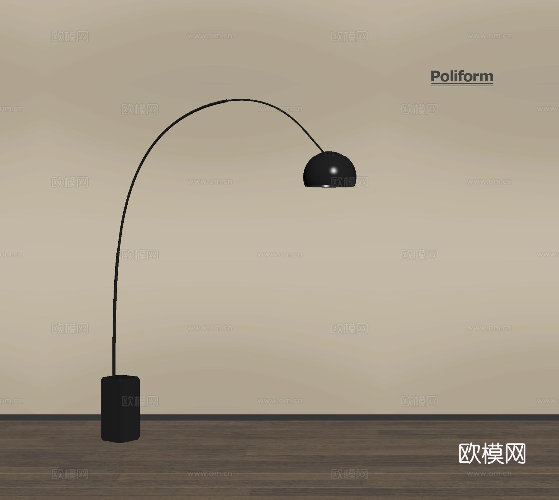 现代极简落地灯 金属落地灯 钓鱼灯 落地灯su模型