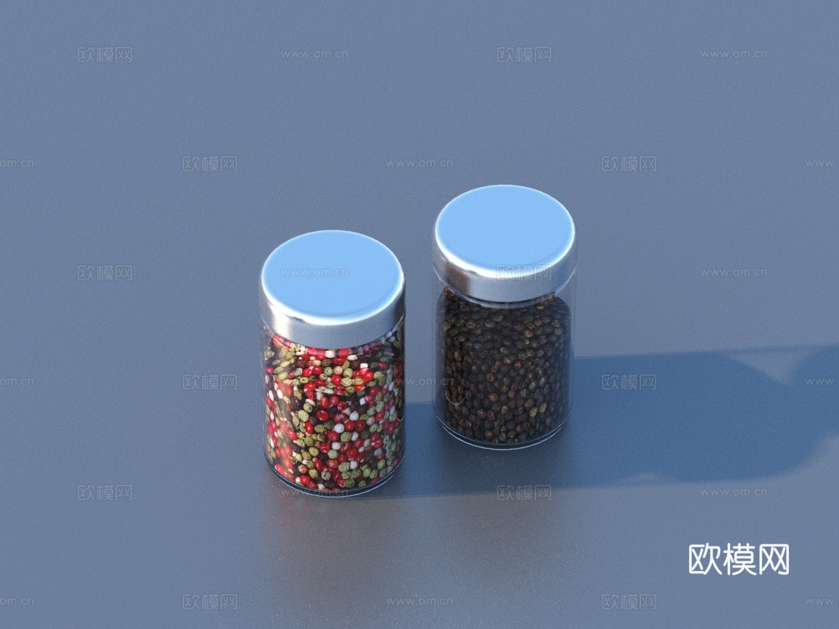 调料瓶 玻璃瓶 储物瓶 食物 罐装零食 玻璃罐 休闲3d模型下载