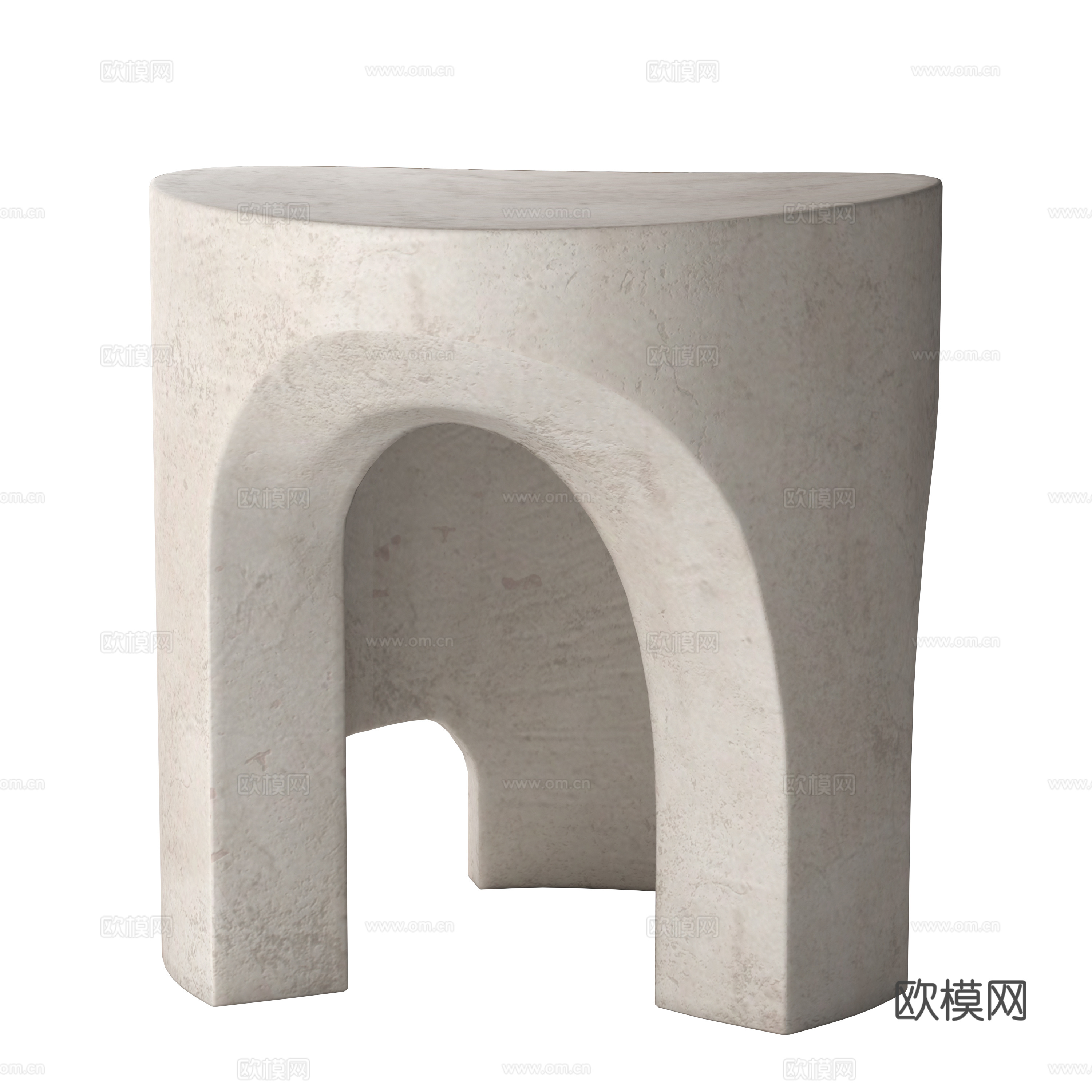 现代侘寂 Flinders 石凳3d模型
