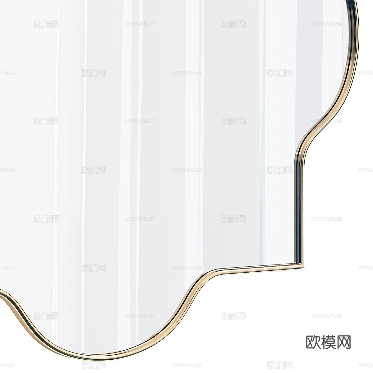 新中式轻奢装饰镜子3d模型下载（渲染图2）