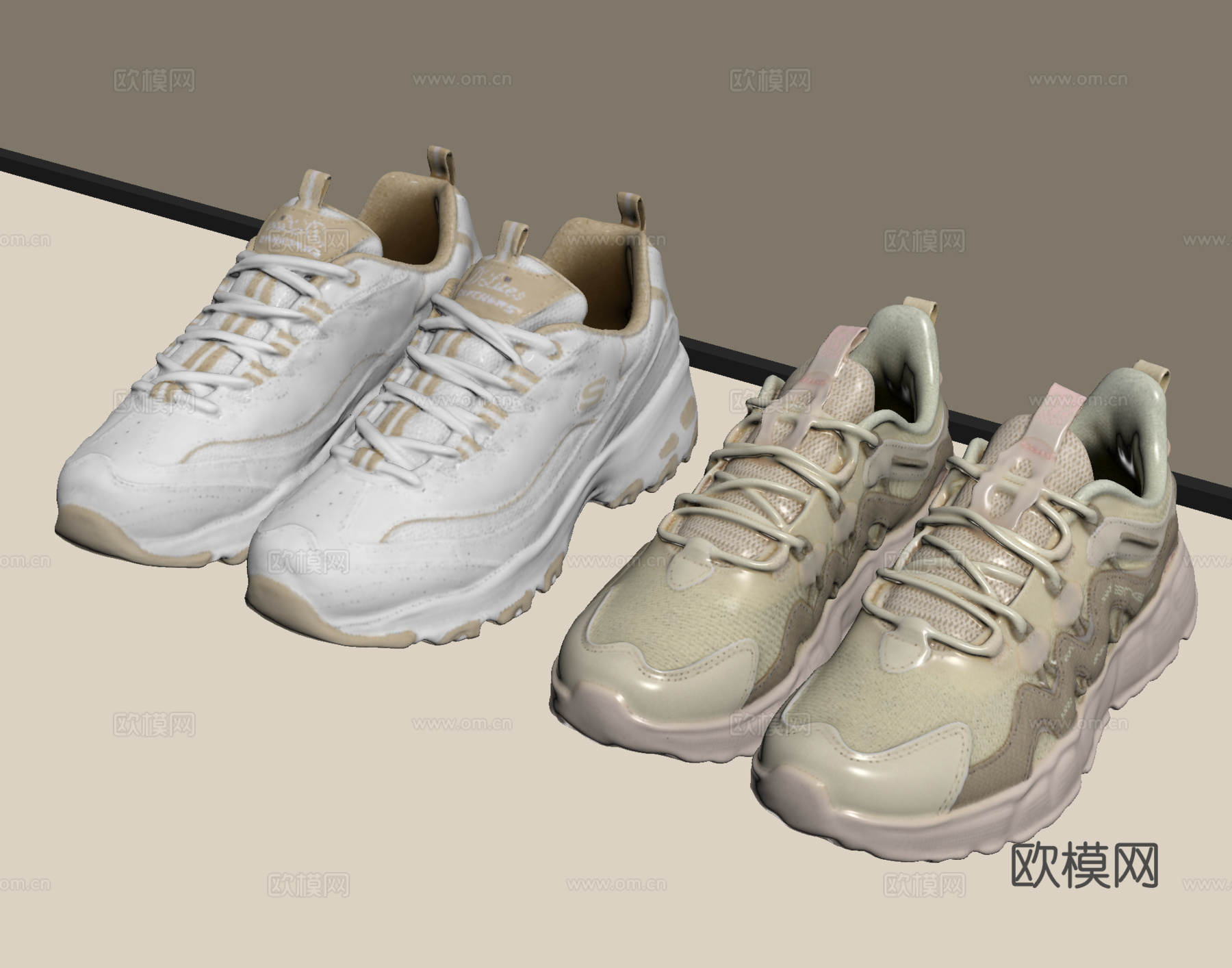 现代鞋子 休闲鞋 运动鞋su模型su模型