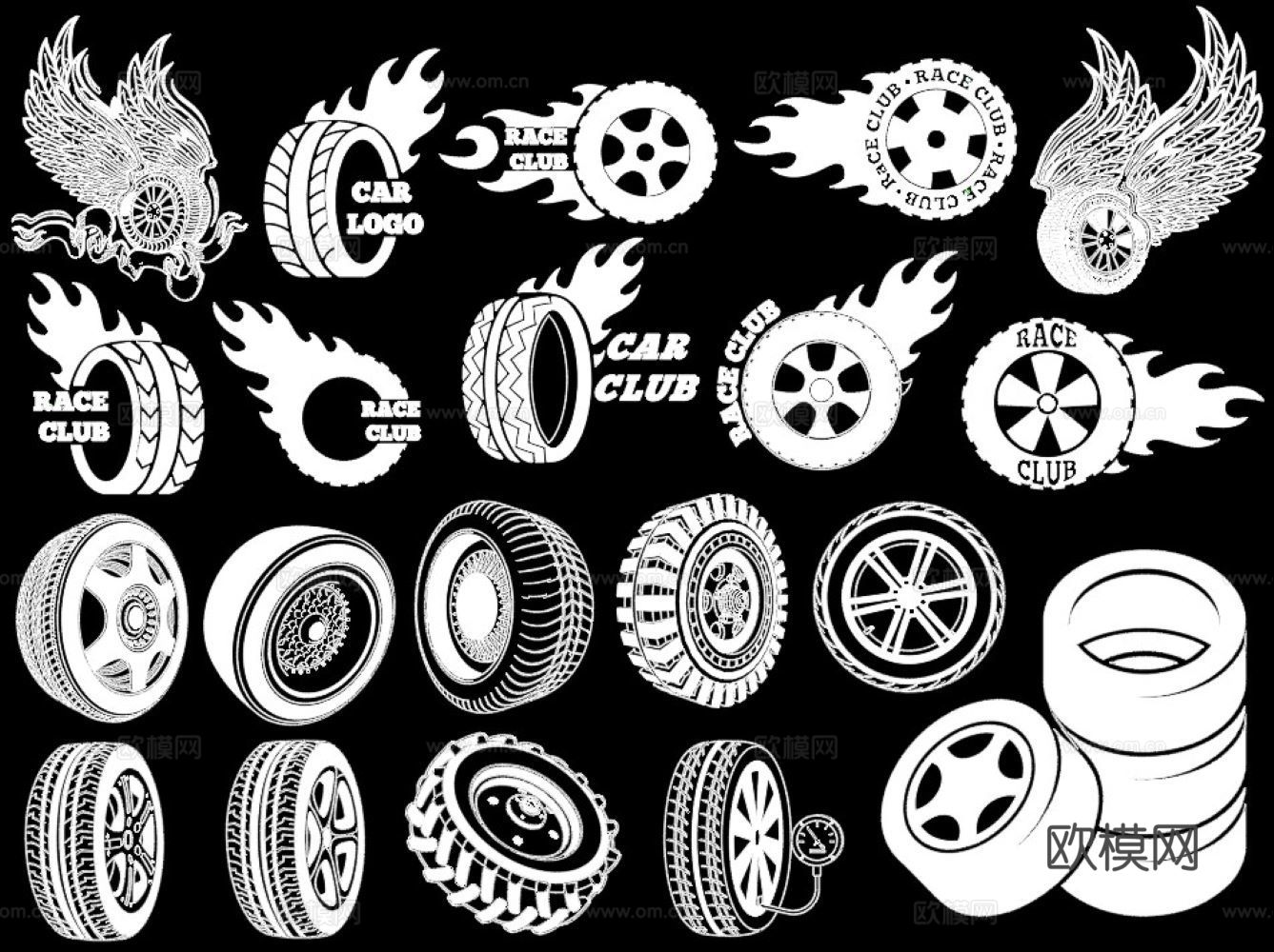 轮胎图块cad施工图