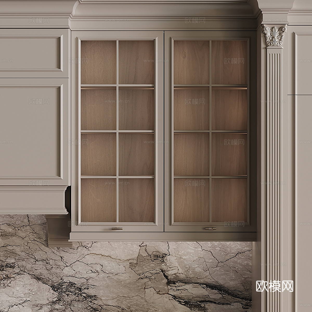 现代意式橱柜 岛台3d模型下载（渲染图5）